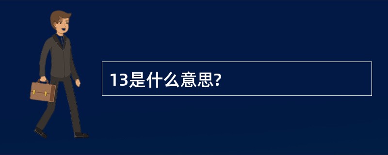 13是什么意思?