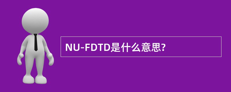 NU-FDTD是什么意思?