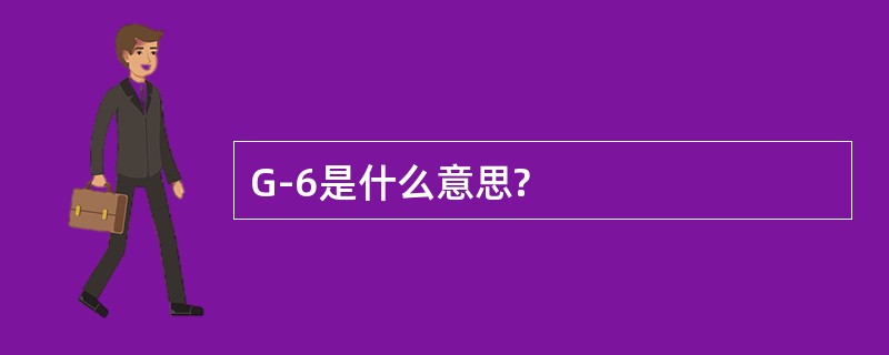 G-6是什么意思?