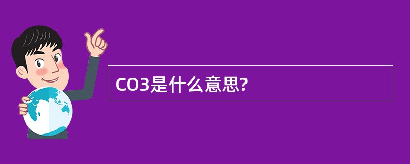 CO3是什么意思?