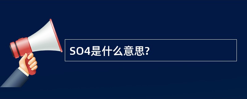 SO4是什么意思?