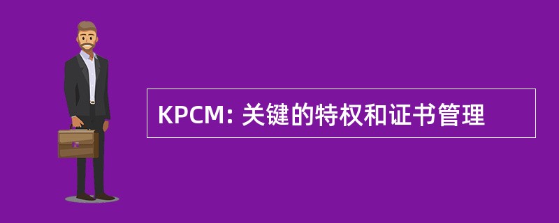 KPCM: 关键的特权和证书管理