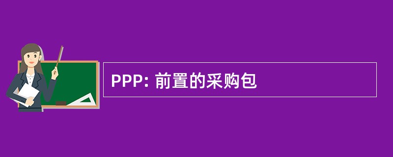 PPP: 前置的采购包