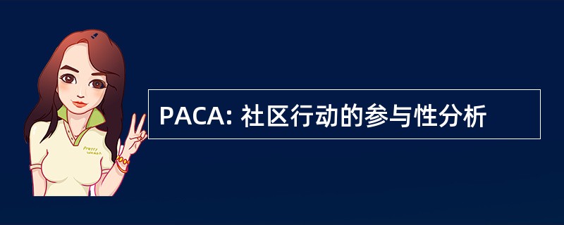 PACA: 社区行动的参与性分析