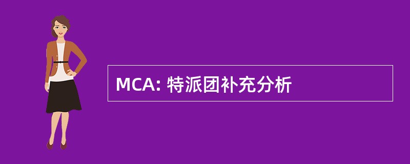 MCA: 特派团补充分析