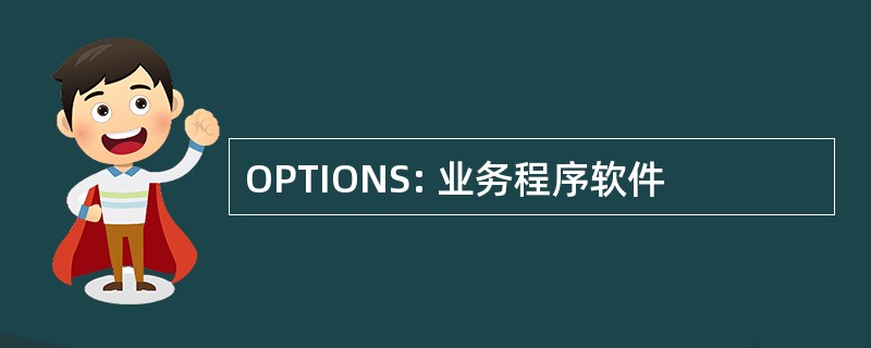 OPTIONS: 业务程序软件