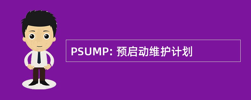 PSUMP: 预启动维护计划