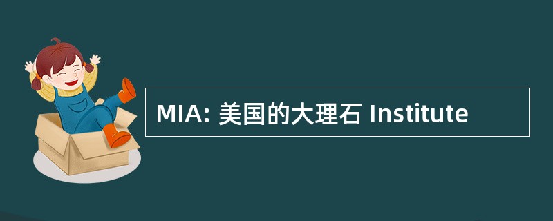 MIA: 美国的大理石 Institute