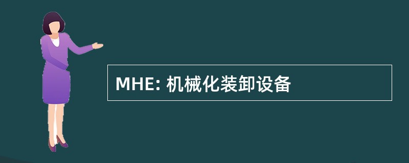 MHE: 机械化装卸设备