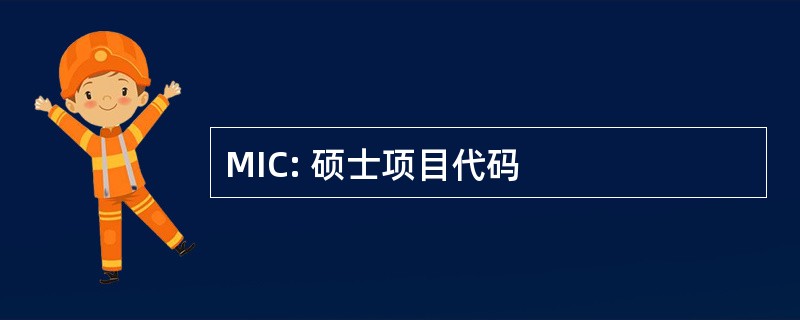 MIC: 硕士项目代码