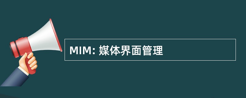 MIM: 媒体界面管理