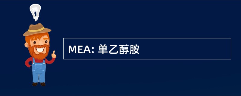 MEA: 单乙醇胺