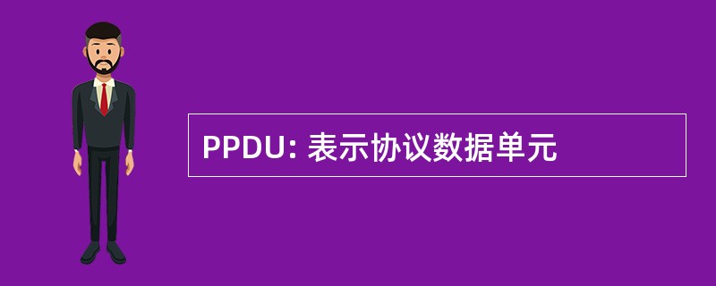 PPDU: 表示协议数据单元