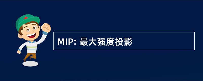 MIP: 最大强度投影