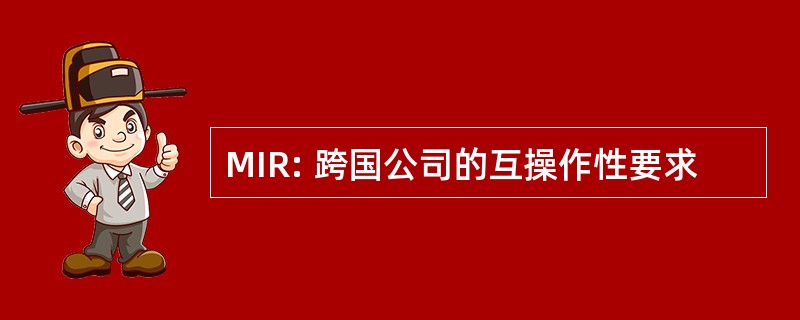 MIR: 跨国公司的互操作性要求