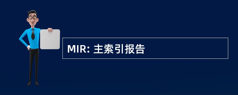 MIR: 主索引报告