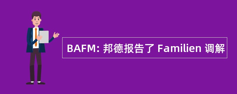 BAFM: 邦德报告了 Familien 调解