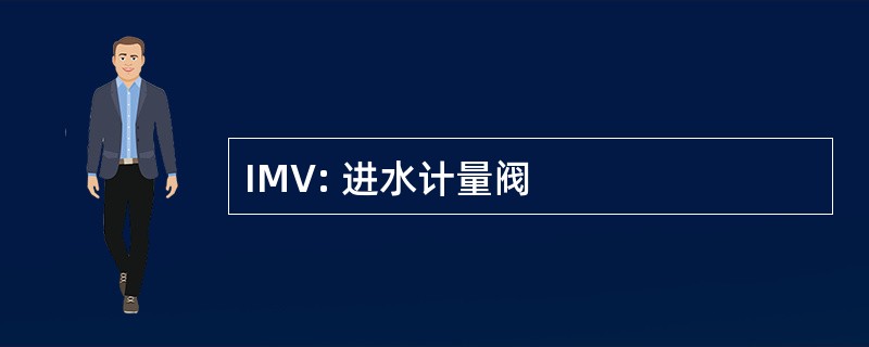 IMV: 进水计量阀