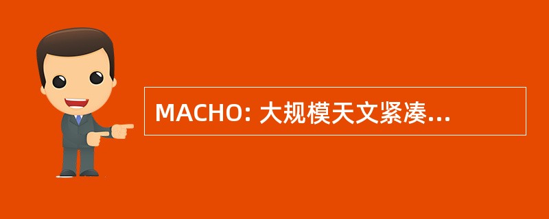 MACHO: 大规模天文紧凑光晕对象