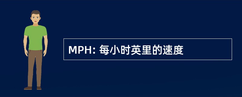 MPH: 每小时英里的速度