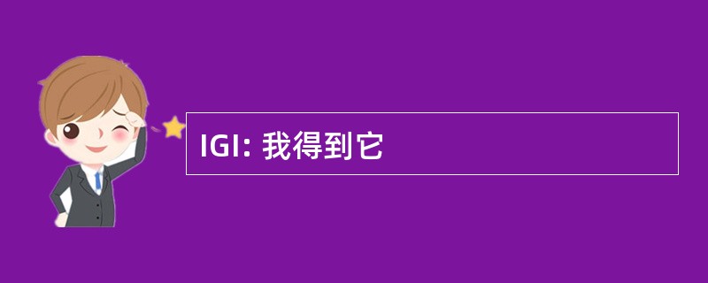 IGI: 我得到它