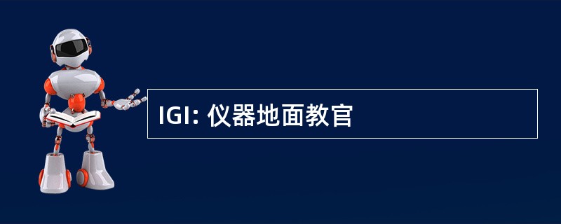 IGI: 仪器地面教官