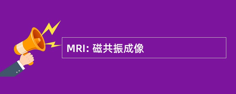 MRI: 磁共振成像