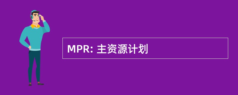 MPR: 主资源计划