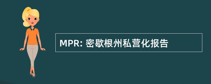 MPR: 密歇根州私营化报告