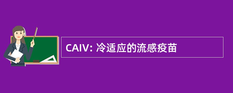 CAIV: 冷适应的流感疫苗