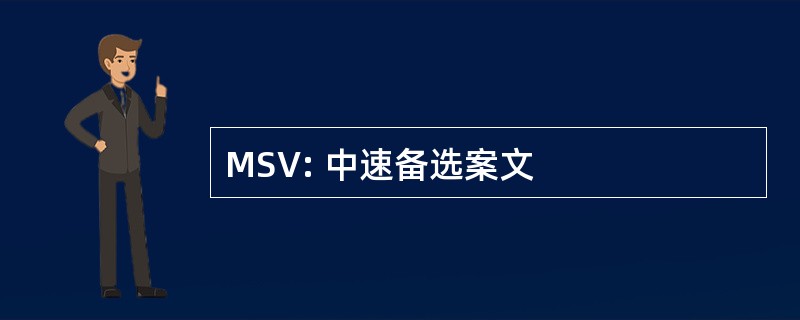 MSV: 中速备选案文