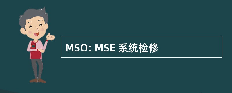 MSO: MSE 系统检修