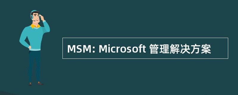 MSM: Microsoft 管理解决方案