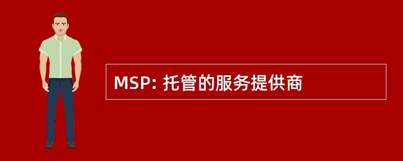 MSP: 托管的服务提供商