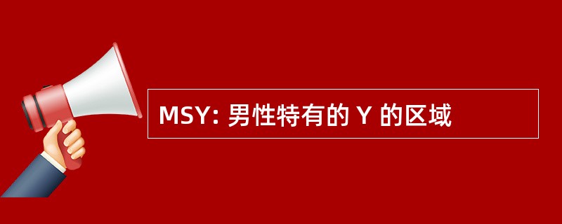 MSY: 男性特有的 Y 的区域