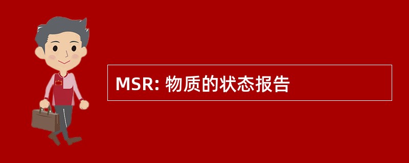 MSR: 物质的状态报告