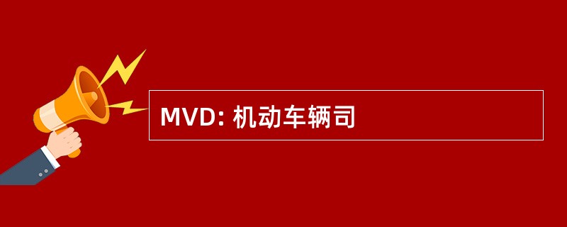 MVD: 机动车辆司