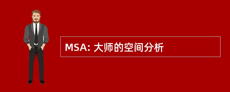 MSA: 大师的空间分析