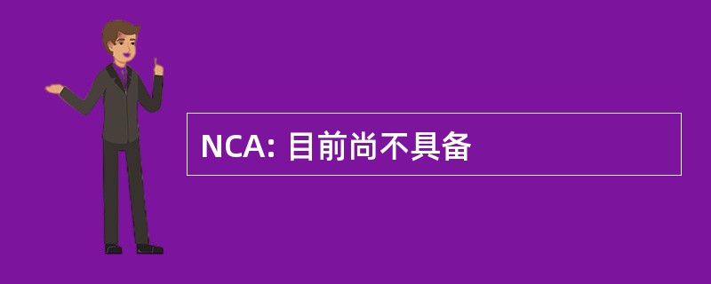 NCA: 目前尚不具备