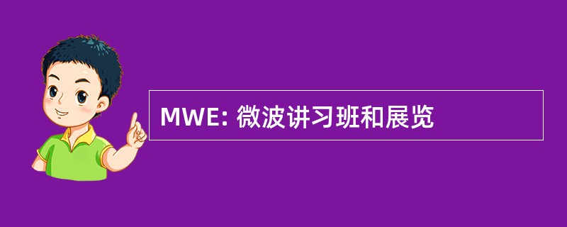 MWE: 微波讲习班和展览