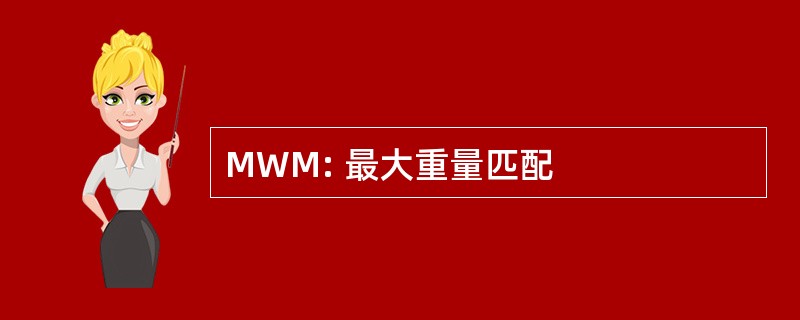 MWM: 最大重量匹配