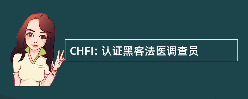 CHFI: 认证黑客法医调查员