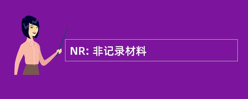 NR: 非记录材料