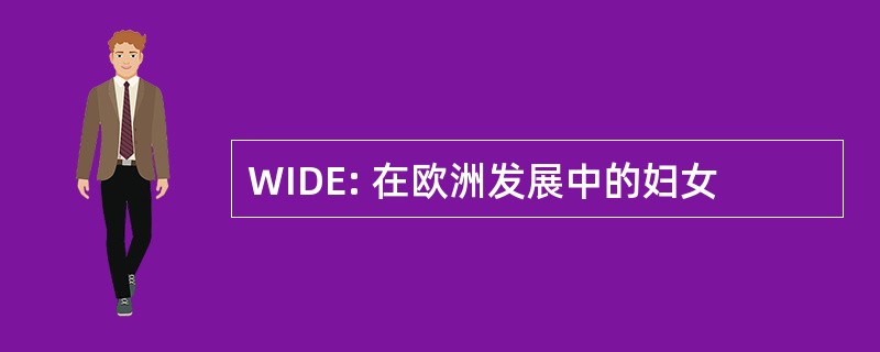 WIDE: 在欧洲发展中的妇女