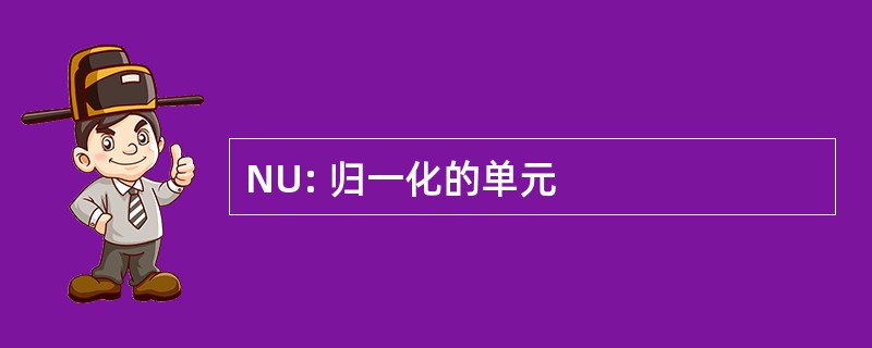 NU: 归一化的单元