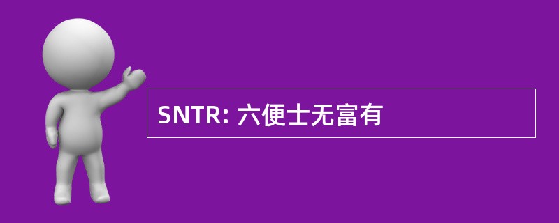 SNTR: 六便士无富有