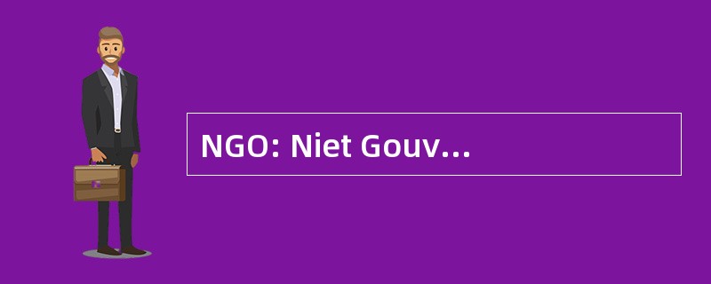 NGO: Niet Gouvernementele Organisatie