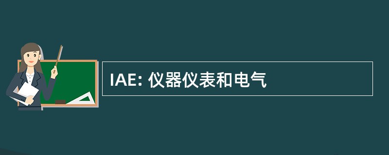 IAE: 仪器仪表和电气