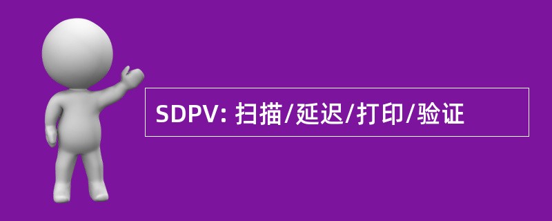 SDPV: 扫描/延迟/打印/验证