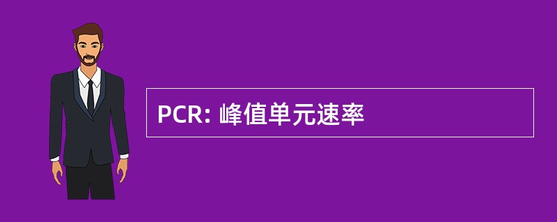 PCR: 峰值单元速率